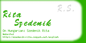 rita szedenik business card